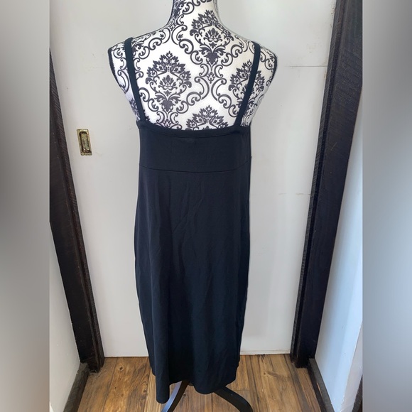 Gap Size XS Black Drawstring Scoop Neck Cami Mid-Length Dress with Empire Waist - Picture 9 of 12